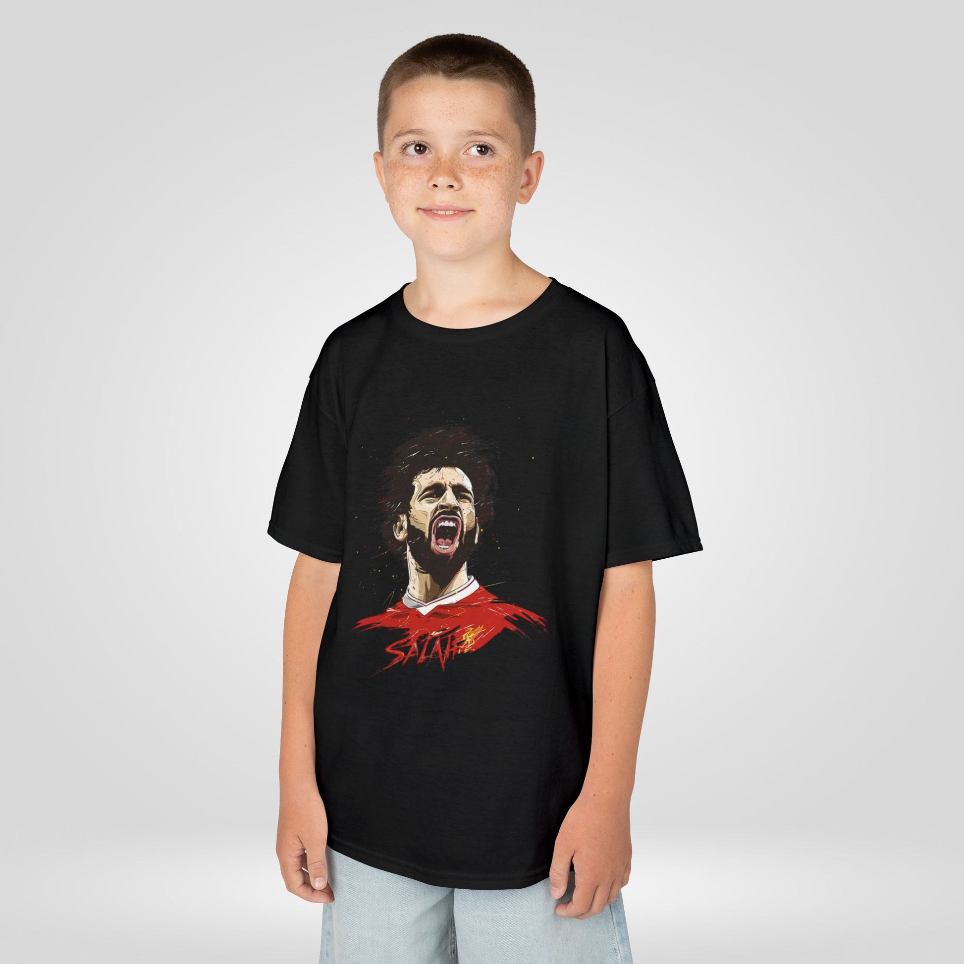 Mohammed Salah Kids Tee - Heavy Cotton™ T-Shirt for Young Liverpool Fans - Roe Creation