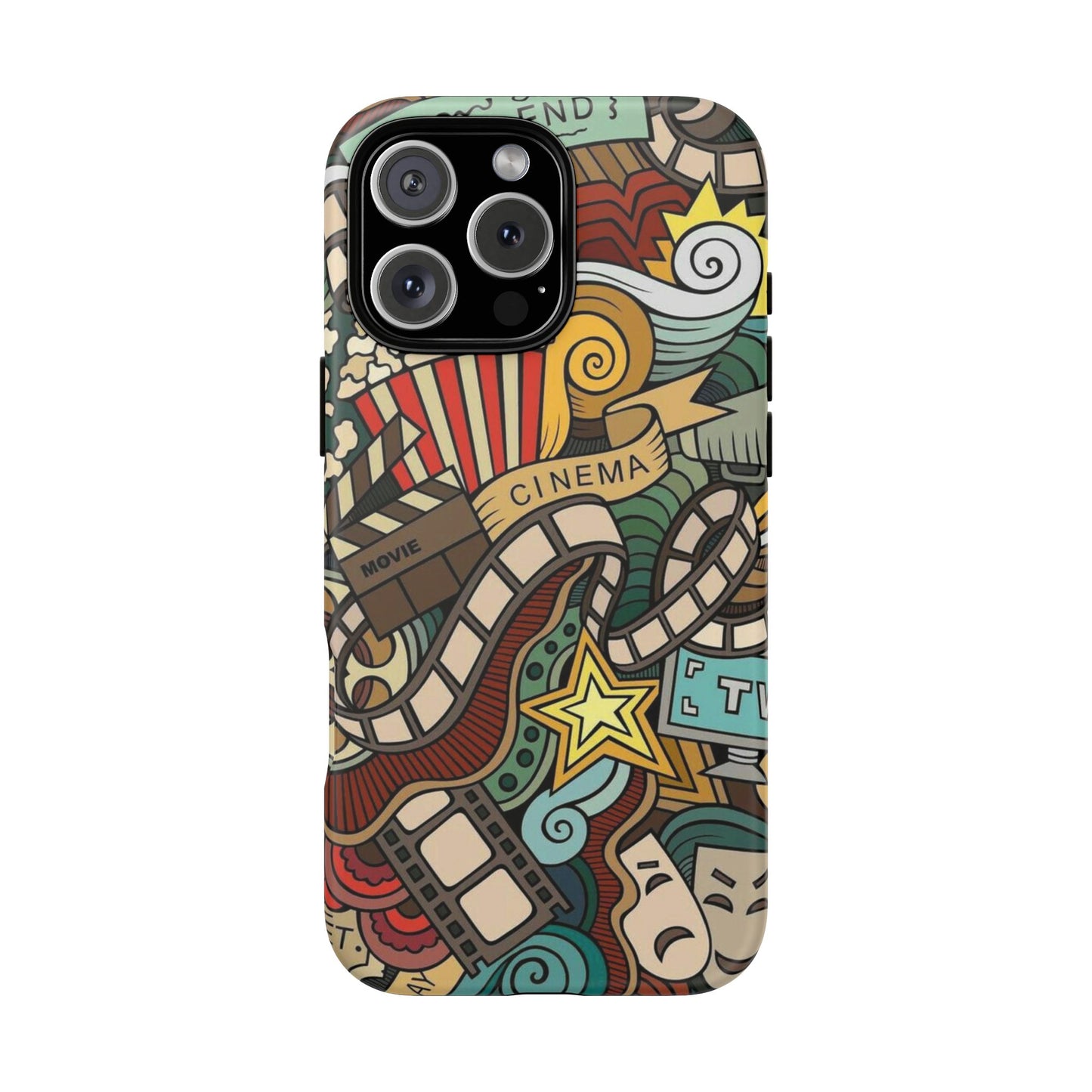 Cinema Vibes Pattern iPhone Case - Tough Cases with Movie & TV Design