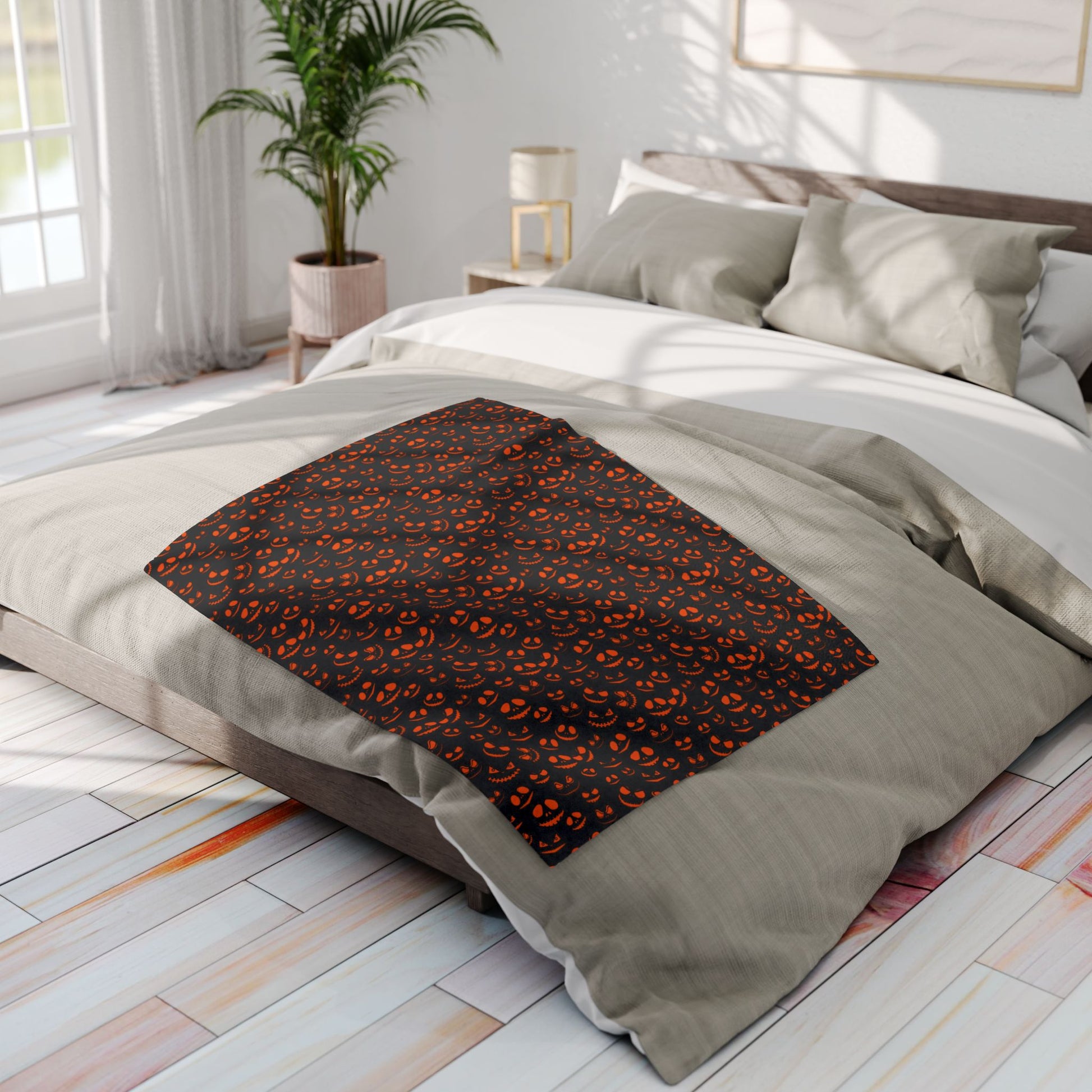 Halloween Pumpkin Fleece Blanket for Gift