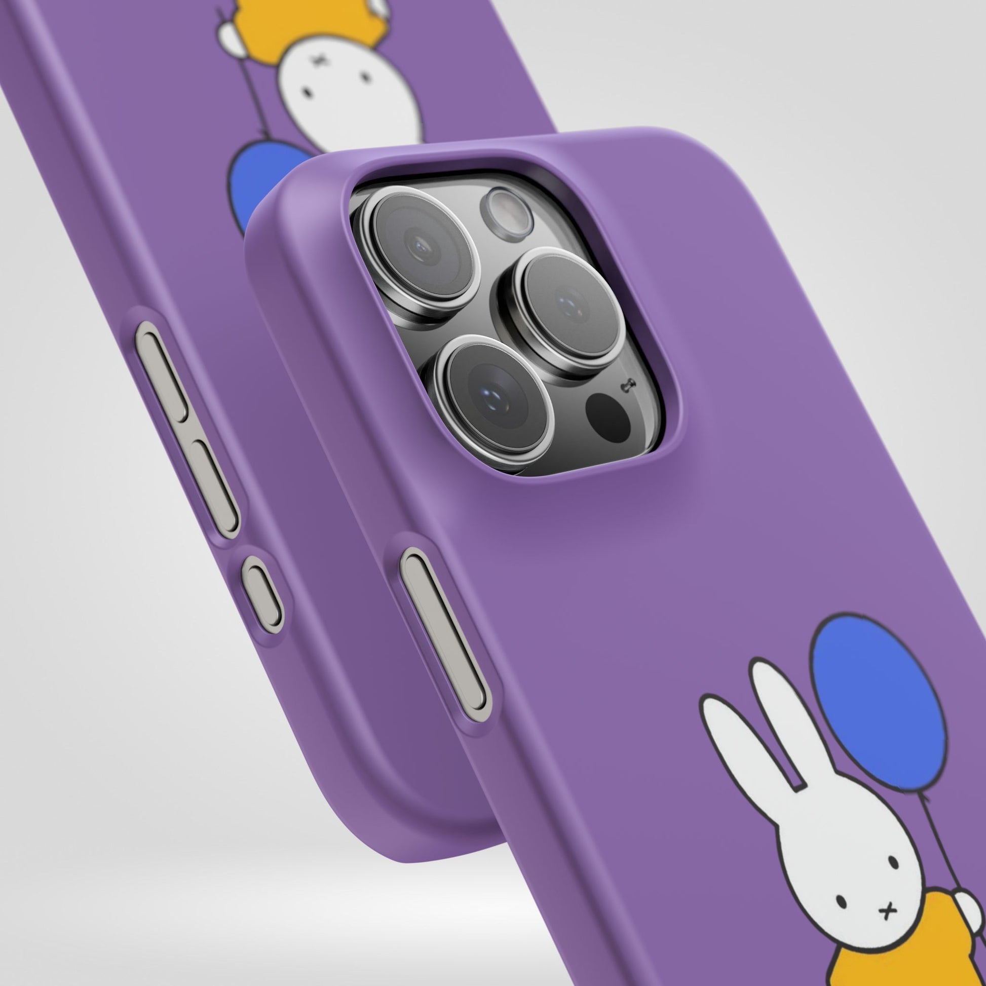 Miffy Phone Case, iPhone, Samsung Snap Case - Cartoon Fun Purple Phone Accessory for Kids and Adults - Roe Creation