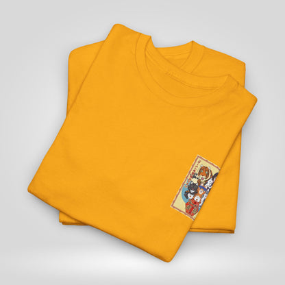 Cute Red Cat Ramen Unisex Heavy Cotton Tee - Ideal for Fans and Casual Wear