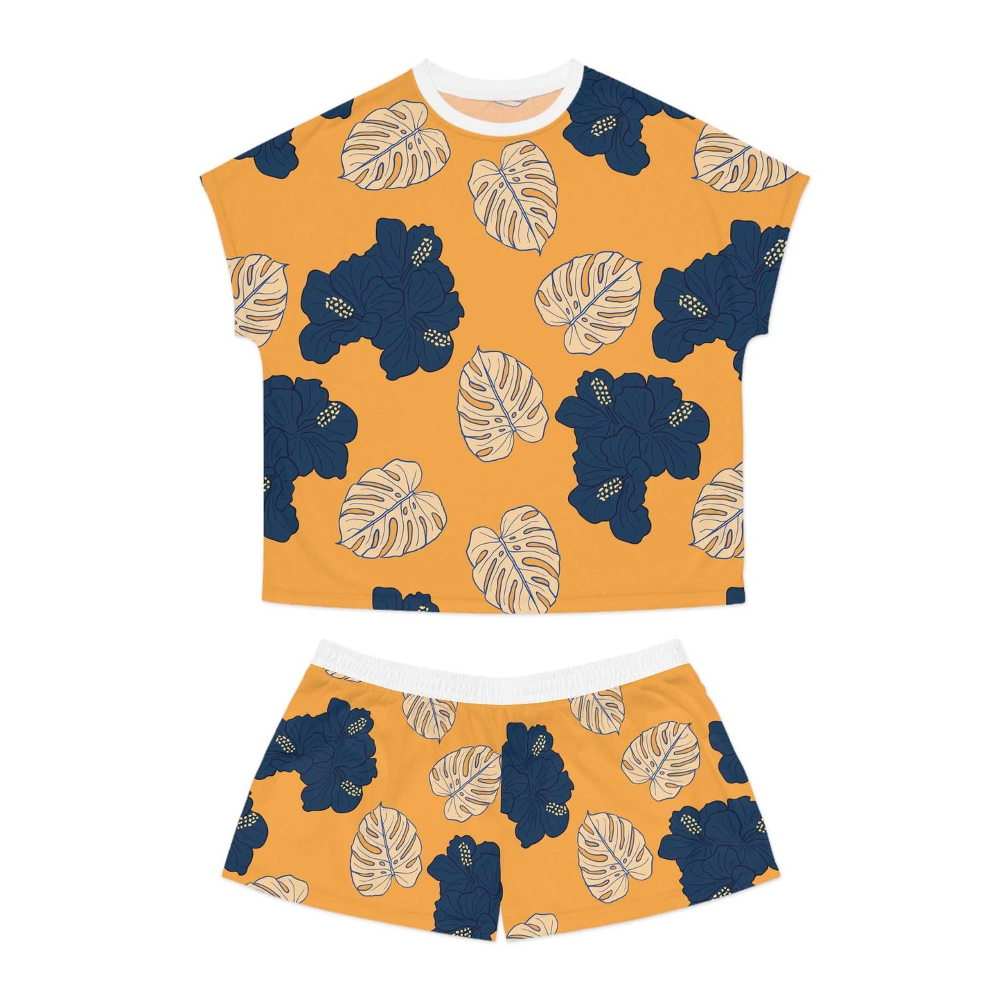 Tropical Floral Women's Short Pajama Set - Comfortable and Stylish Sleepwear for Relaxation and Summer Nights.