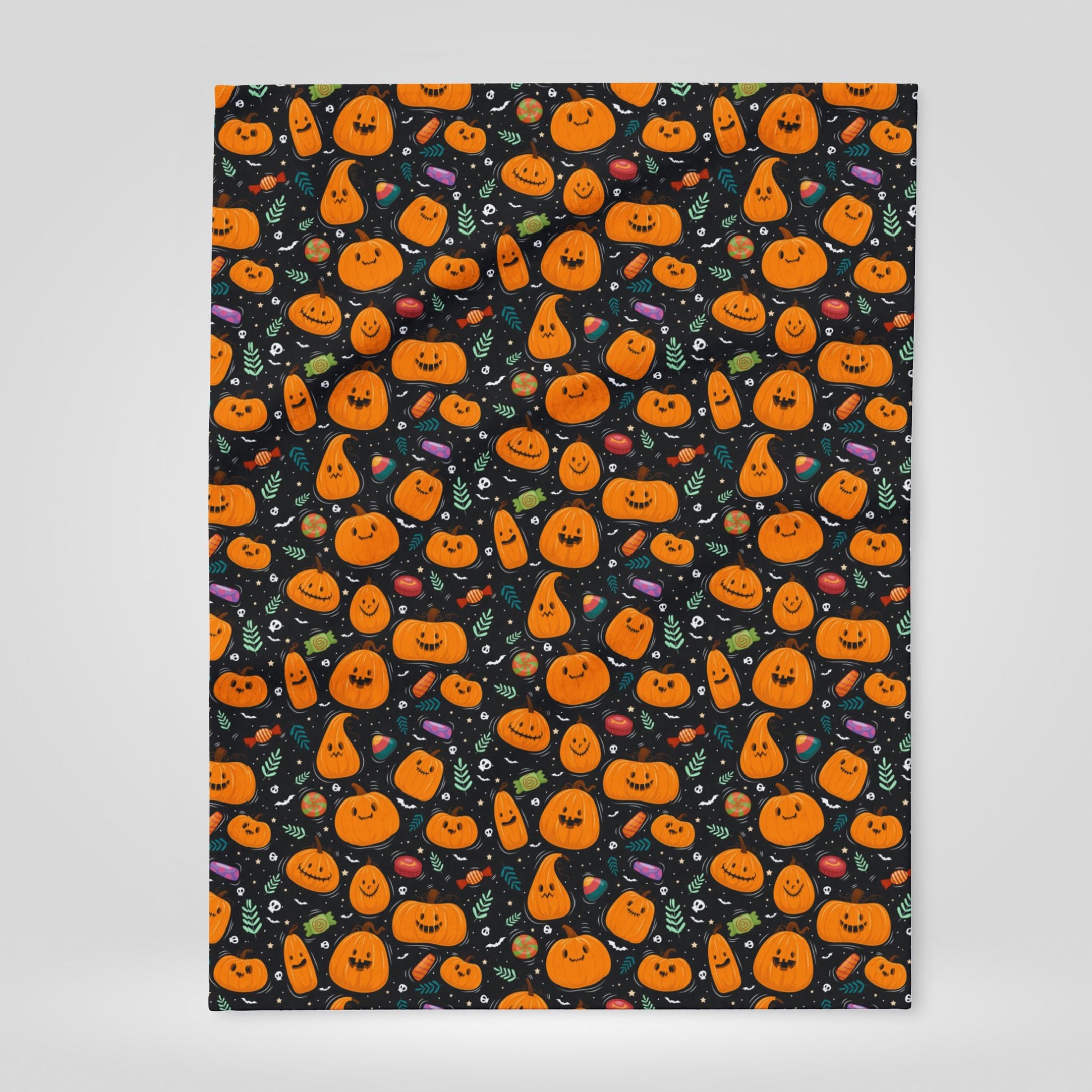 Pumpkin Patterned Halloween Fleece Blanket for Gift