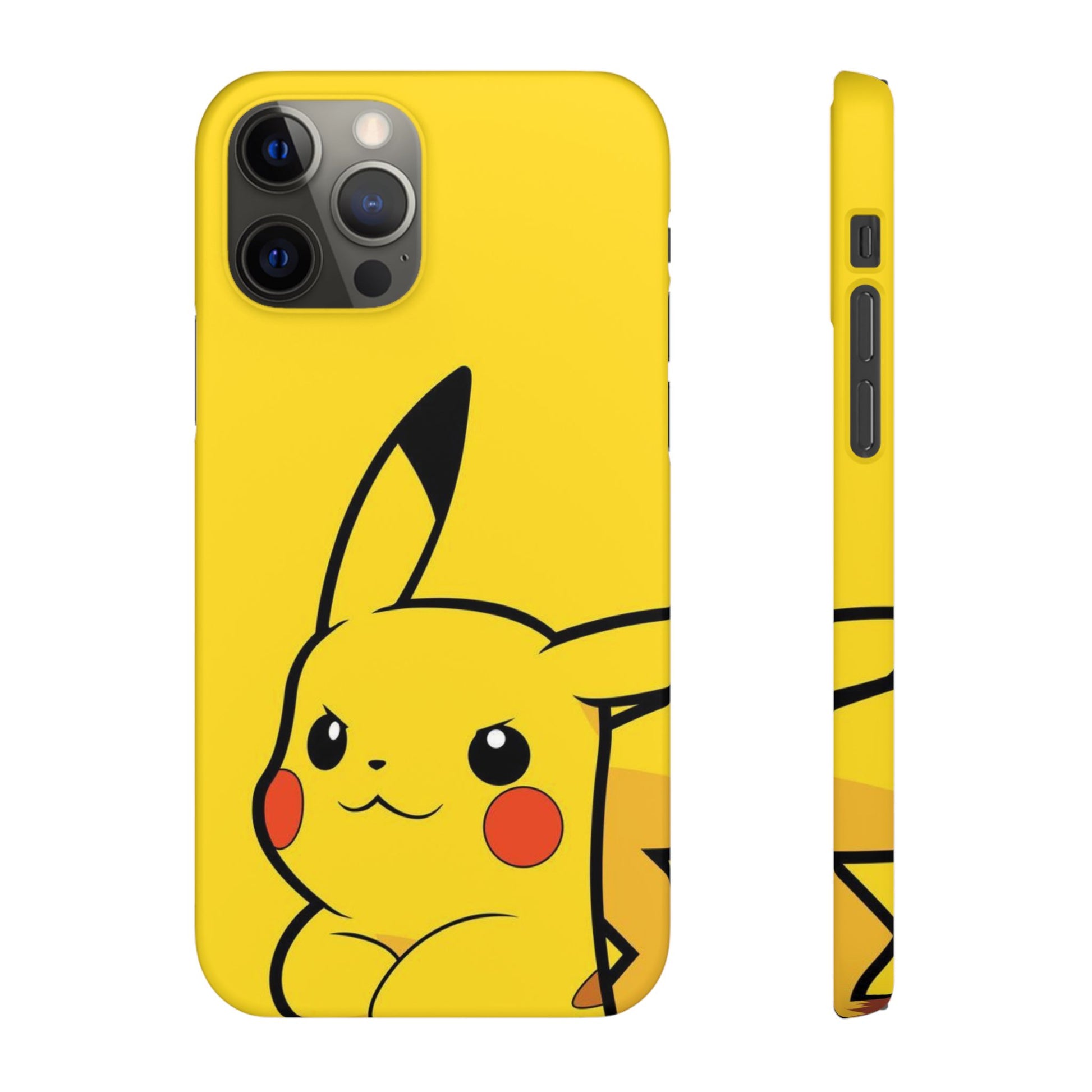 Pikachu Phone Case, Pokemon Phone Case, Snap Cases, Cartoon, Yellow, iPhone, Samsung - Roe Creation
