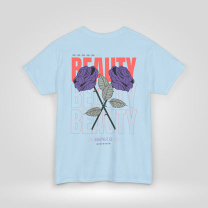 Beautiful Blooms Unisex Heavy Cotton Tee - Flower Graphics, Stylish Shirt, Gift for Her, Trendy Casual Wear, Art Lover Apparel - Roe Creation