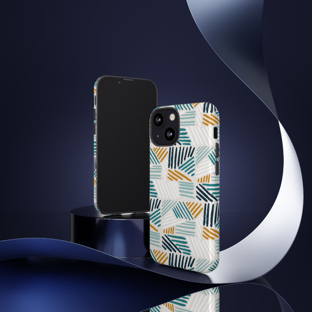 Stylish Tough Phone Case with Geometric Design - Roe Creation