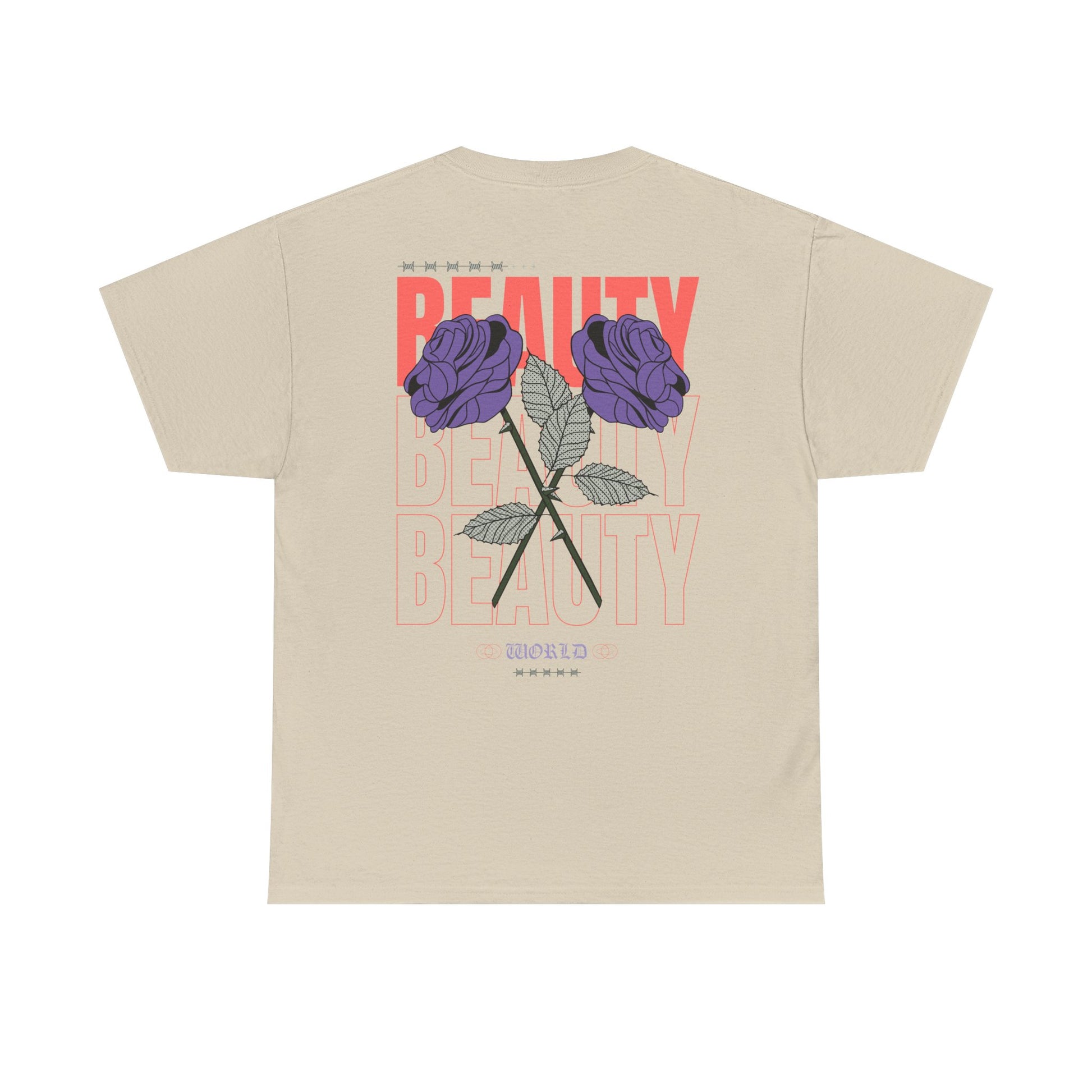 Beautiful Blooms Unisex Heavy Cotton Tee - Flower Graphics, Stylish Shirt, Gift for Her, Trendy Casual Wear, Art Lover Apparel - Roe Creation