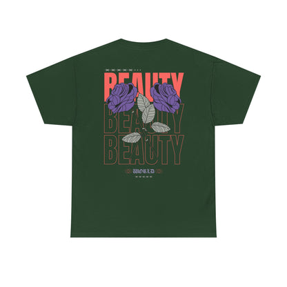 Beautiful Blooms Unisex Heavy Cotton Tee - Flower Graphics, Stylish Shirt, Gift for Her, Trendy Casual Wear, Art Lover Apparel - Roe Creation
