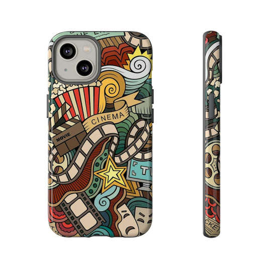 Cinema Vibes Pattern iPhone Case - Tough Cases with Movie & TV Design