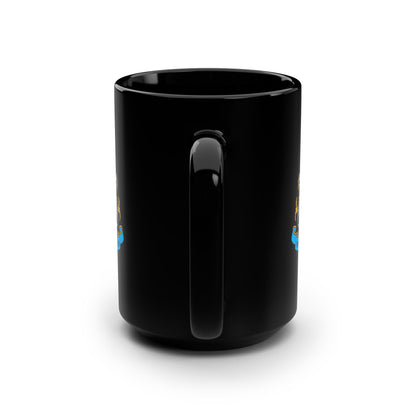 Newcastle United Crest Black Mug - 15oz Coffee Cup for Fans
