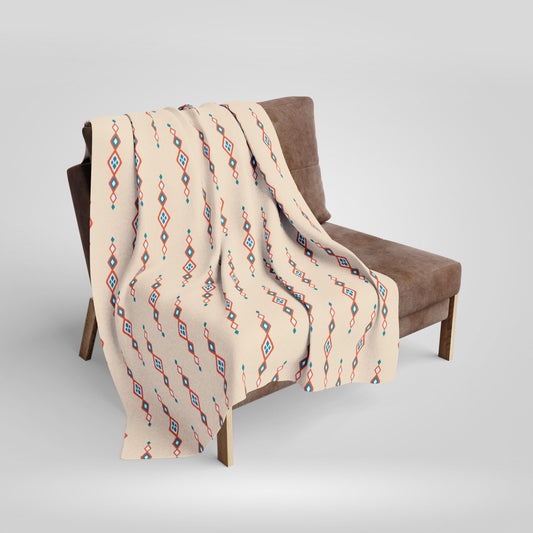 Cozy Arctic Fleece Blanket - Warm Decorative Throw with Geometric Pattern