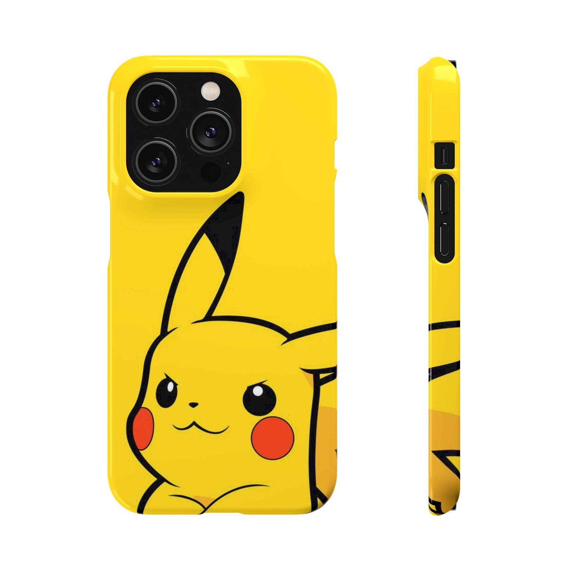 Pikachu Phone Case, Pokemon Phone Case, Snap Cases, Cartoon, Yellow, iPhone, Samsung - Roe Creation