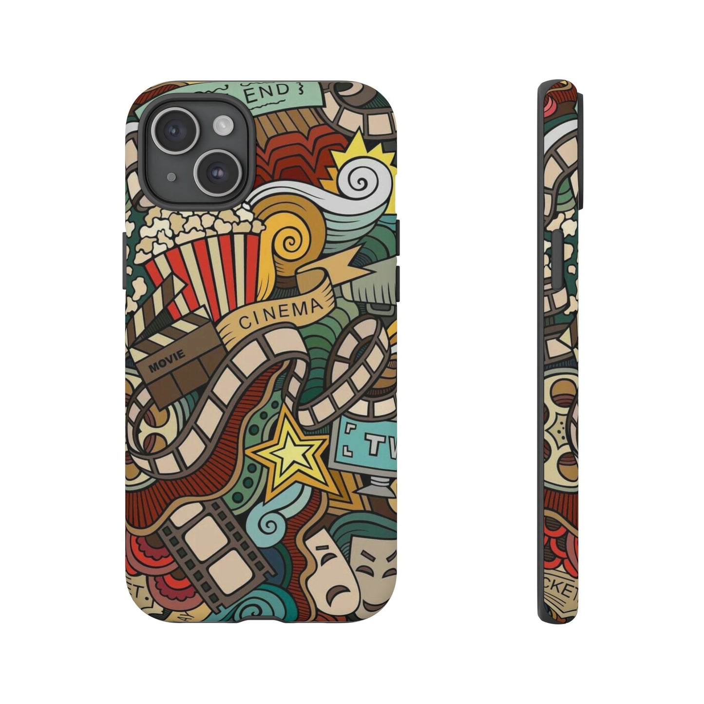 Cinema Vibes Pattern iPhone Case - Tough Cases with Movie & TV Design