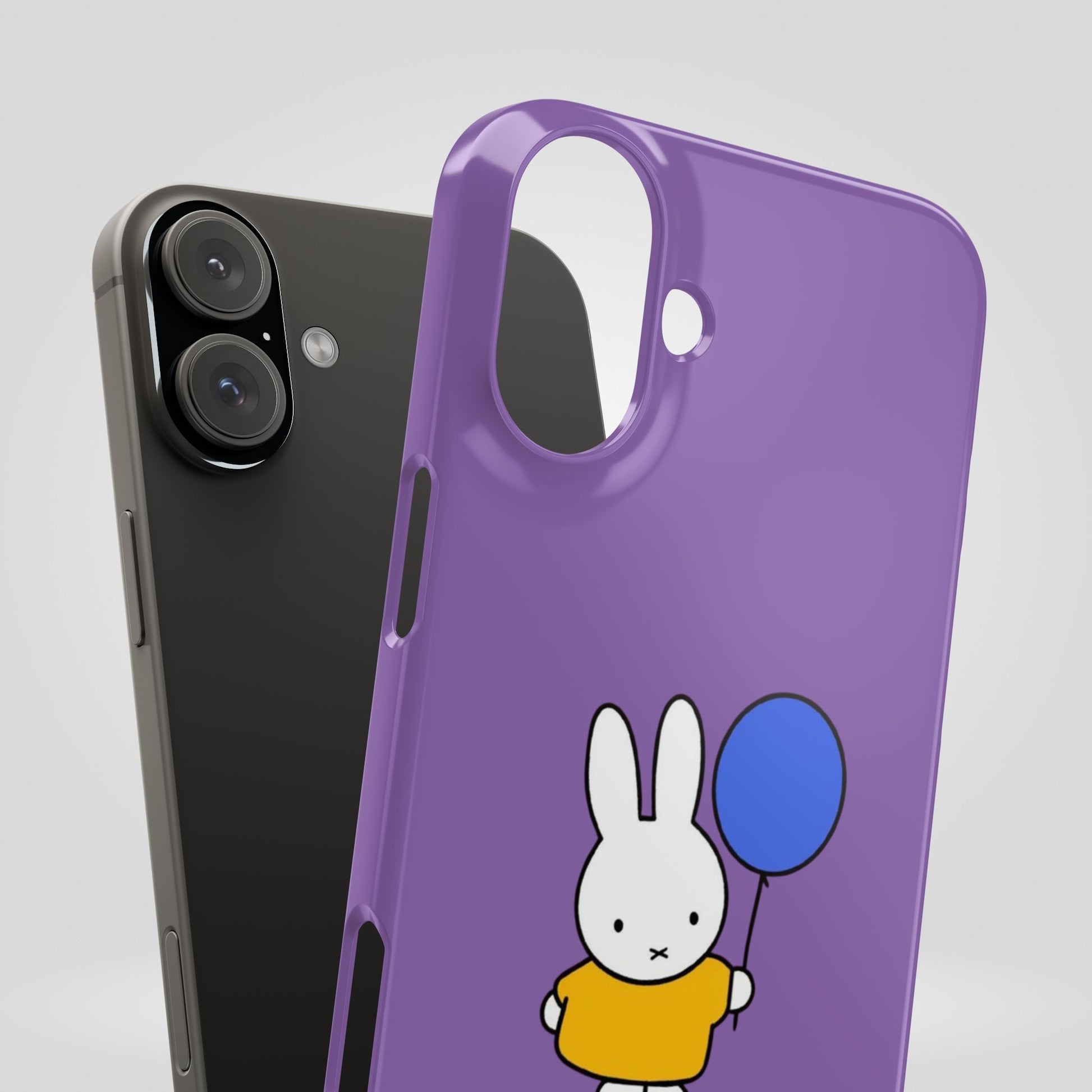 Miffy Phone Case, iPhone, Samsung Snap Case - Cartoon Fun Purple Phone Accessory for Kids and Adults - Roe Creation