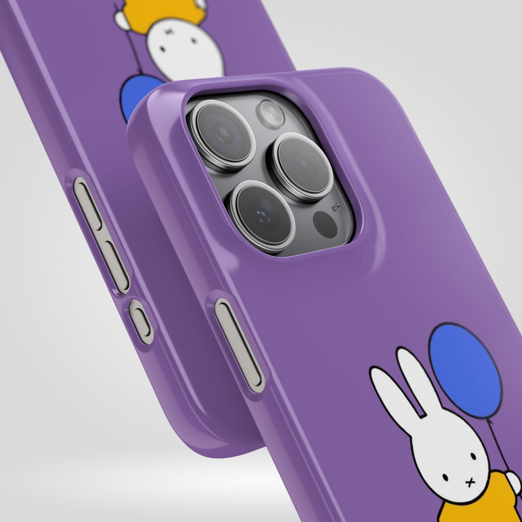 Miffy Phone Case, iPhone, Samsung Snap Case - Cartoon Fun Purple Phone Accessory for Kids and Adults - Roe Creation