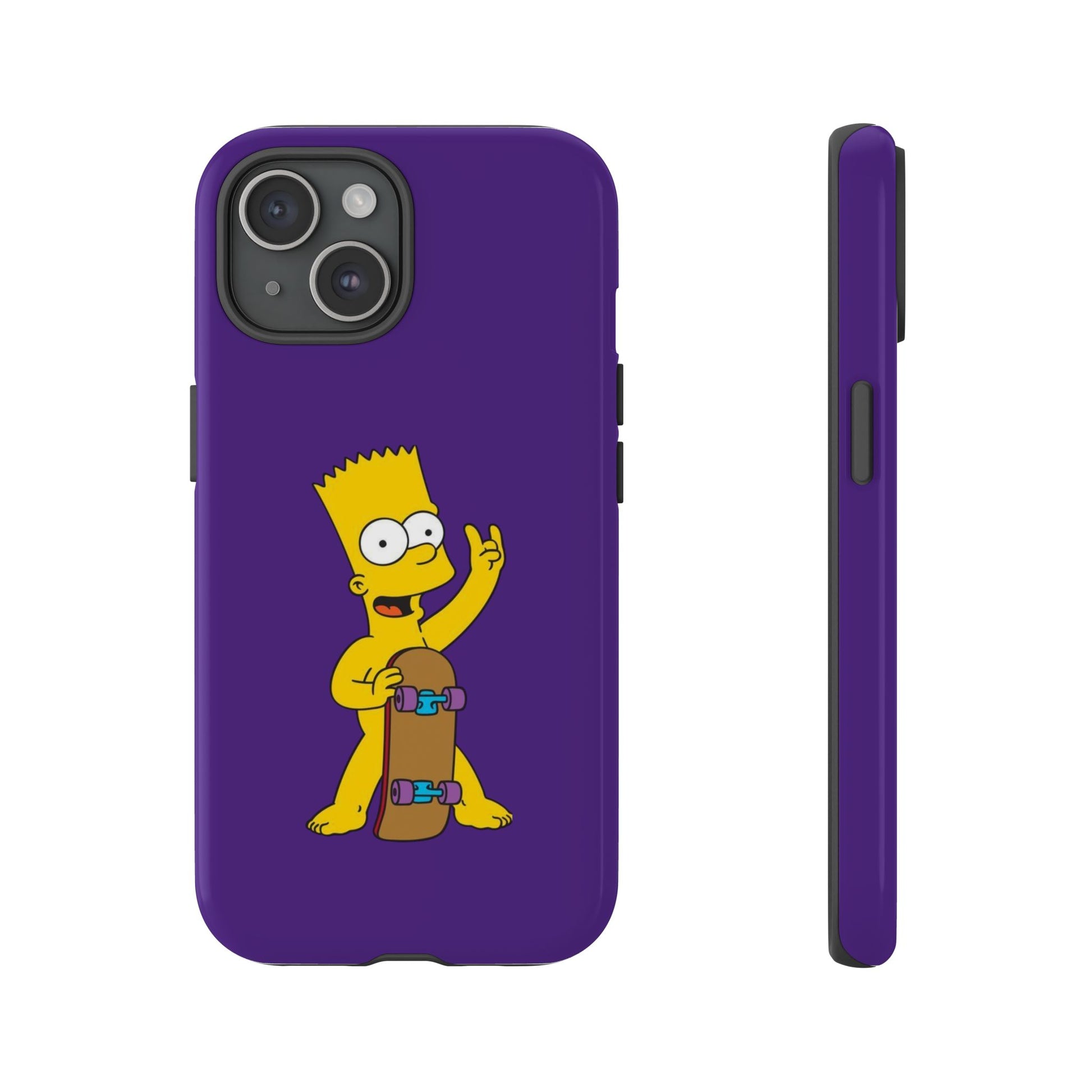 Fun Bart Simpson Skateboard Phone Case - Tough and Stylish - Roe Creation