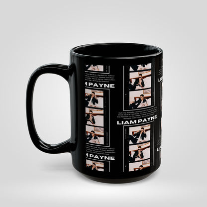 Liam Payne Black Mug - 11oz & 15oz Coffee Cup with Photo Collage Design