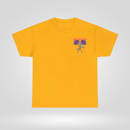Beautiful Blooms Unisex Heavy Cotton Tee - Flower Graphics, Stylish Shirt, Gift for Her, Trendy Casual Wear, Art Lover Apparel - Roe Creation