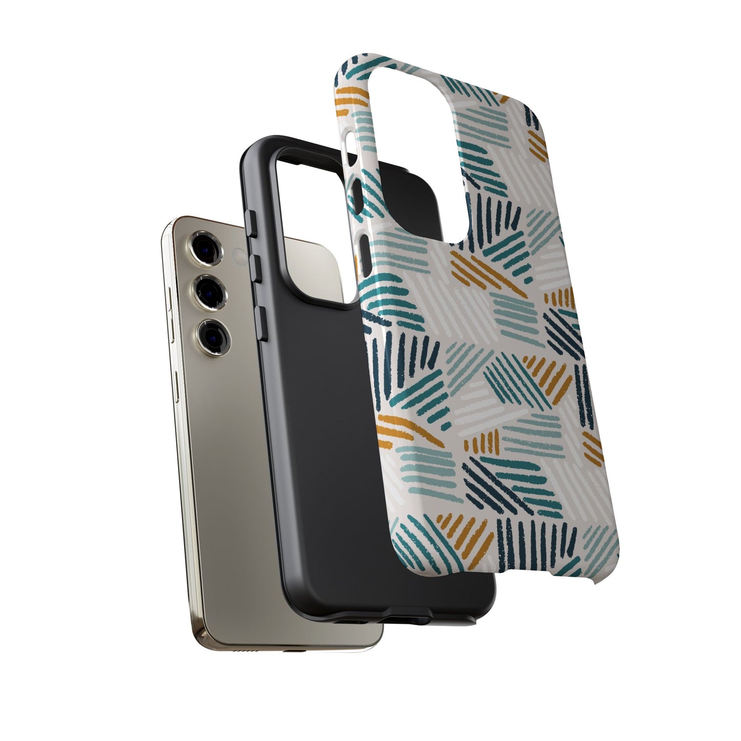 Stylish Tough Phone Case with Geometric Design