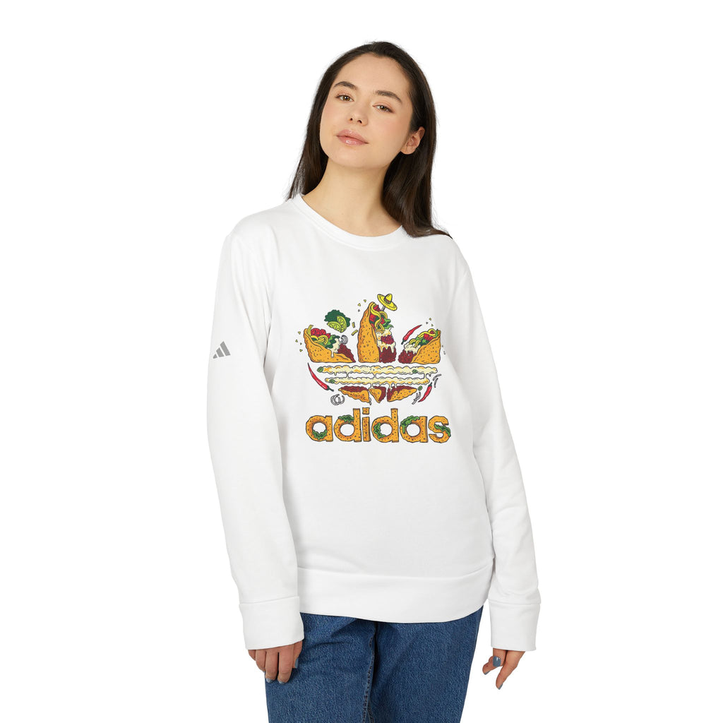 Original Adidas Funny Taco Lover Fleece Crewneck Sweatshirt, Cute Foodie Gift, Unisex Casual Wear, Perfect for Birthdays - Roe Creation