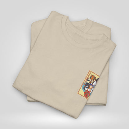 Cute Red Cat Ramen Unisex Heavy Cotton Tee - Ideal for Fans and Casual Wear