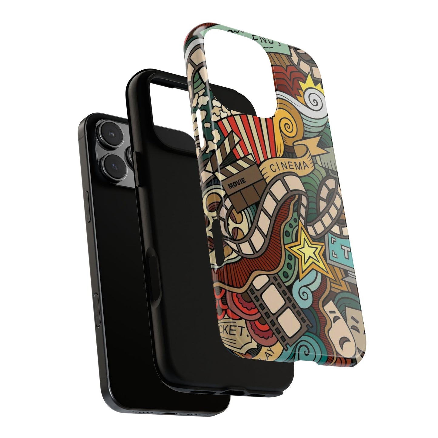 Cinema Vibes Pattern iPhone Case - Tough Cases with Movie & TV Design