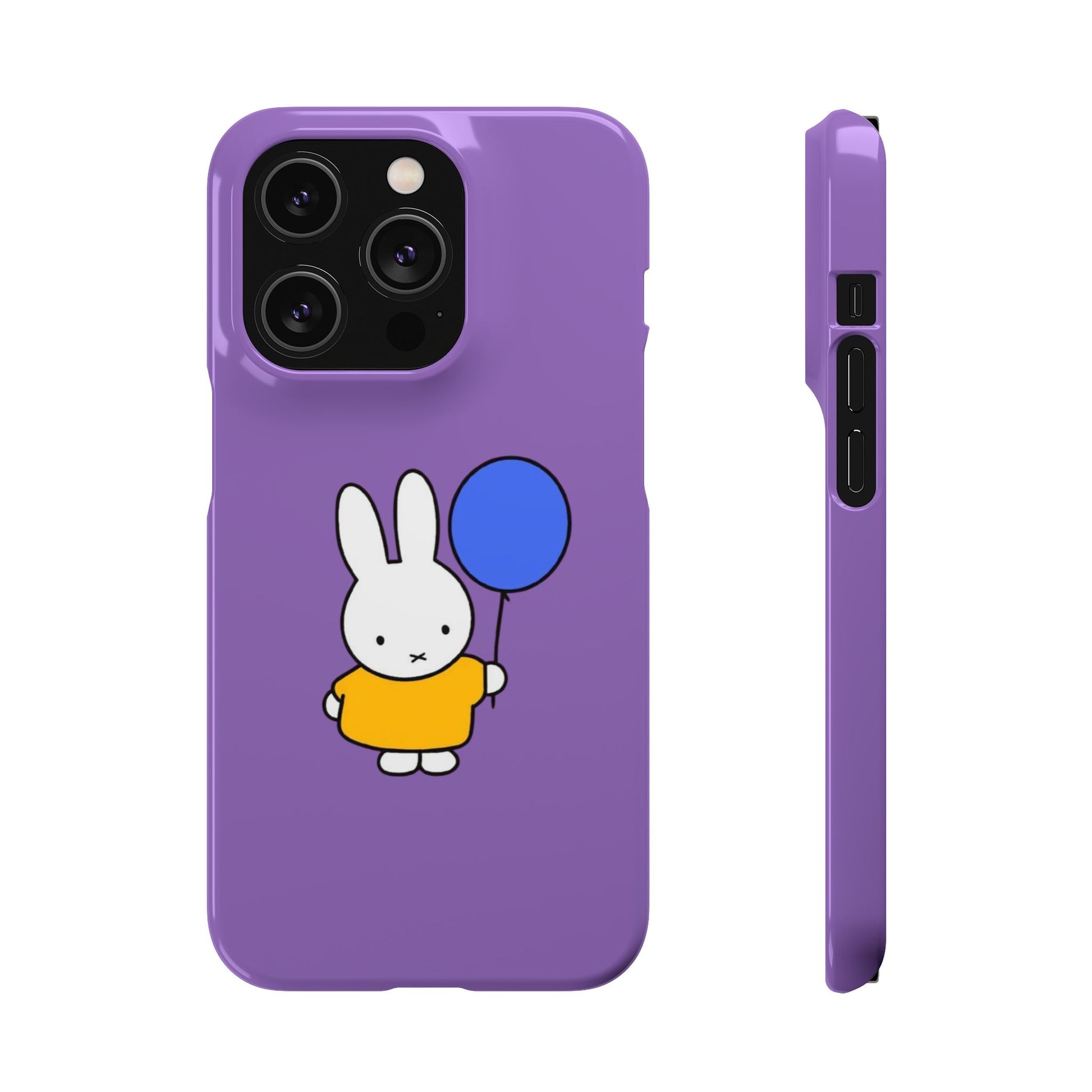 Miffy Phone Case, iPhone, Samsung Snap Case - Cartoon Fun Purple Phone Accessory for Kids and Adults - Roe Creation