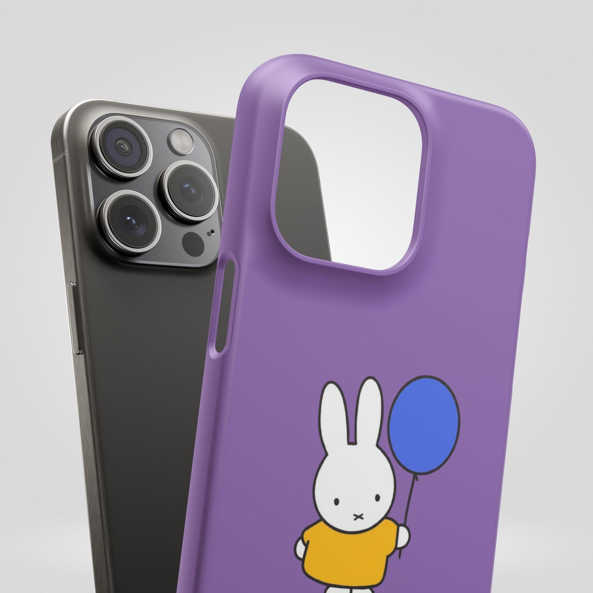 Miffy Phone Case, iPhone, Samsung Snap Case - Cartoon Fun Purple Phone Accessory for Kids and Adults - Roe Creation