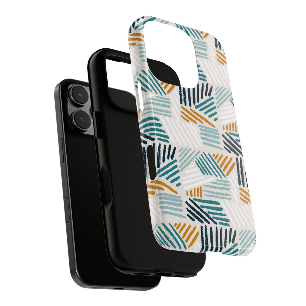 Stylish Tough Phone Case with Geometric Design - Roe Creation