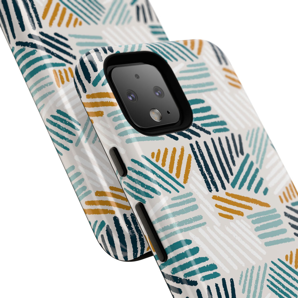 Stylish Tough Phone Case with Geometric Design - Roe Creation