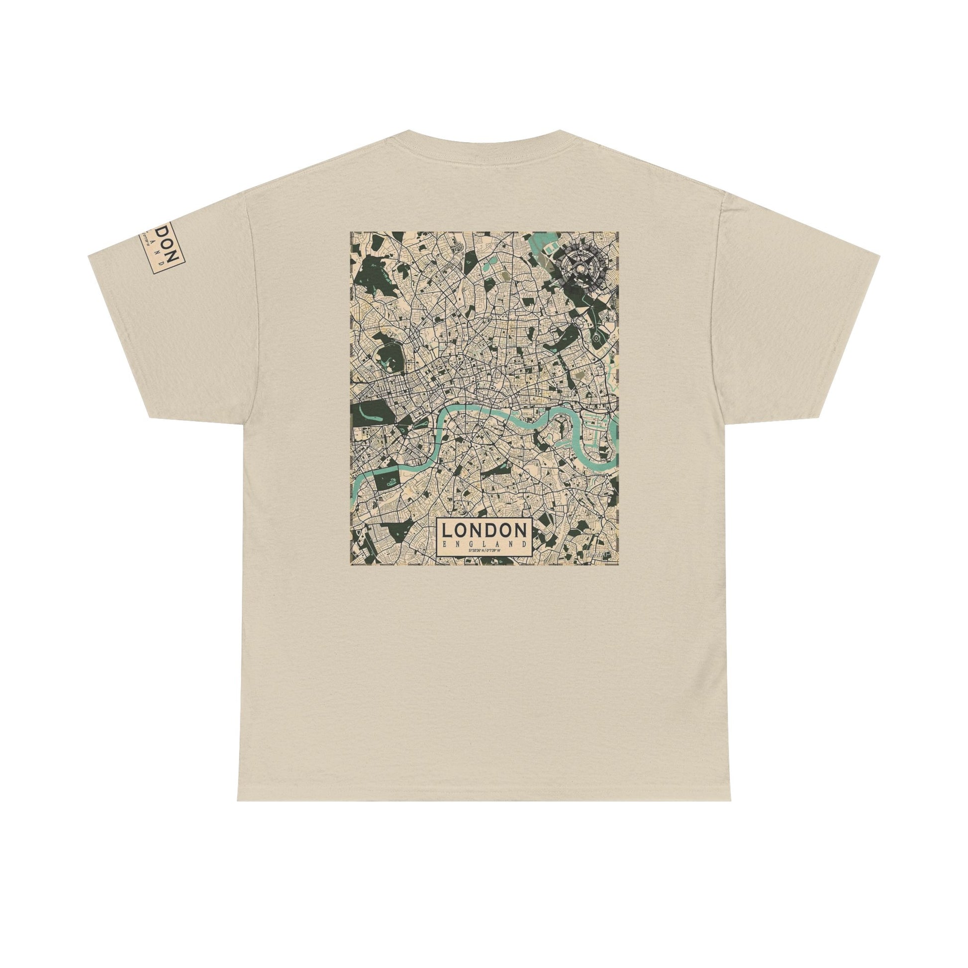 London Map Unisex Heavy Cotton Tee - Casual City Style - Roe Creation