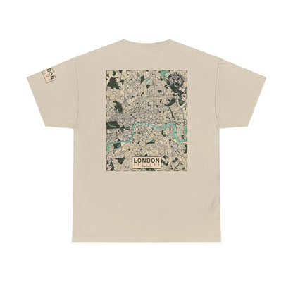 London Map Unisex Heavy Cotton Tee - Casual City Style - Roe Creation