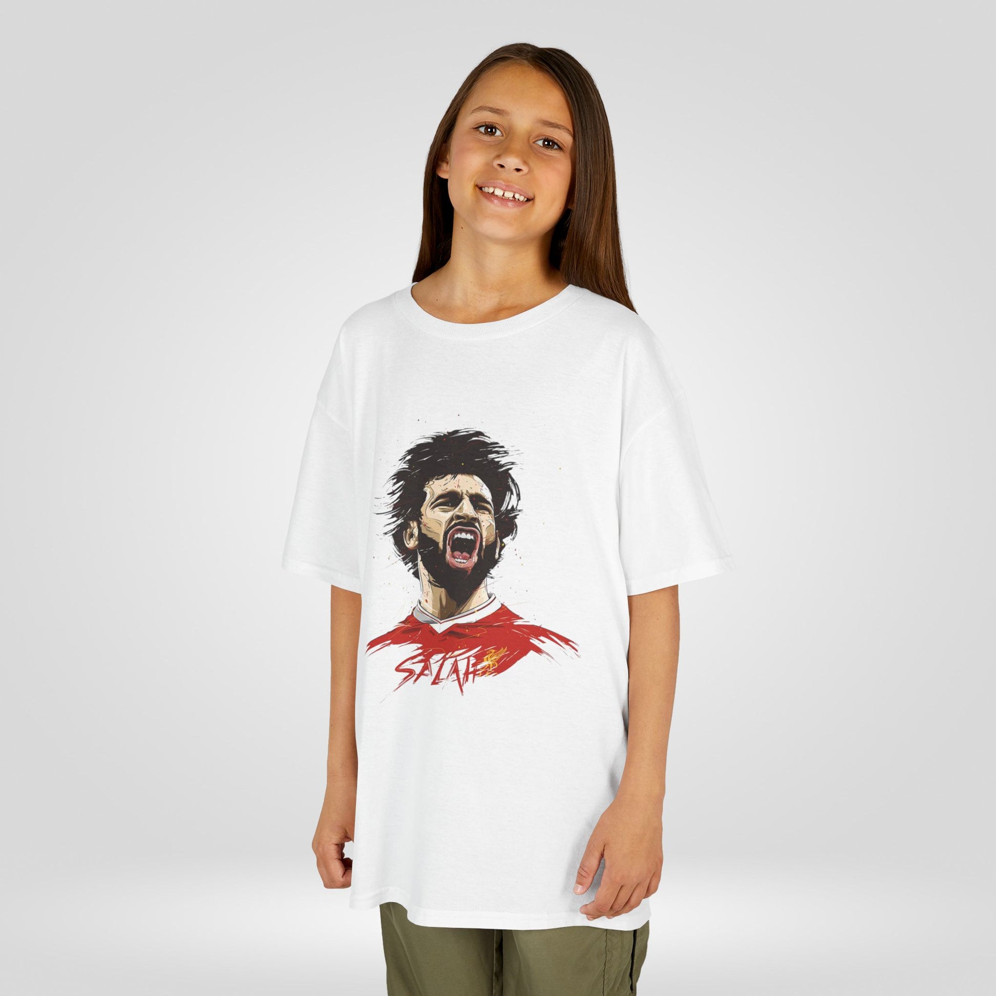 Mohammed Salah Kids Tee - Heavy Cotton™ T-Shirt for Young Liverpool Fans - Roe Creation