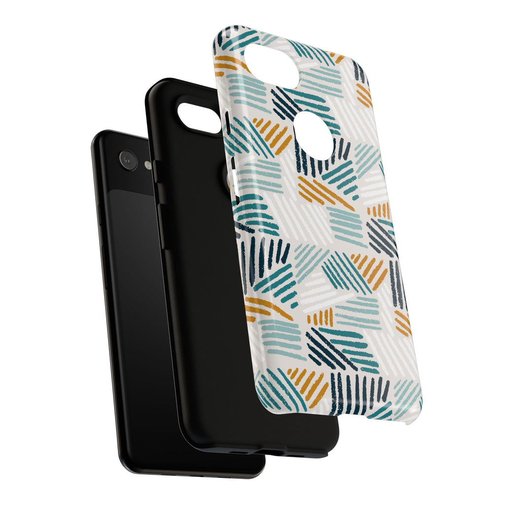 Stylish Tough Phone Case with Geometric Design - Roe Creation