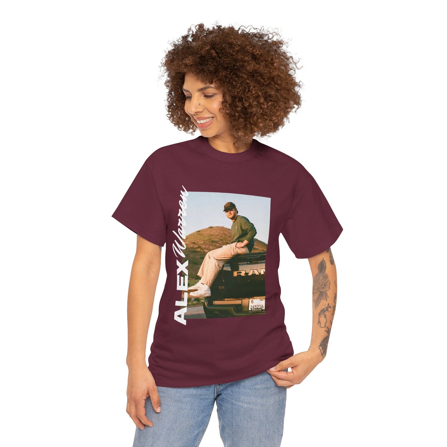 Alex Warren Unisex Heavy Cotton Tee - Stylish Retro Graphic T-Shirt for Men & Women