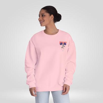 Beauty Rose Sweatshirt Unisex Crewneck Trendy Gift for Her Cozy Casual Wear Valentines Day Floral Design Everyday Comfort - Roe Creation