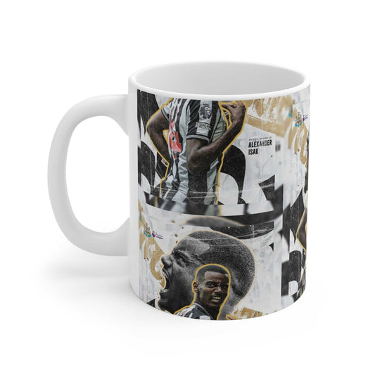 Alexander Isak 11oz White Mug for Newcastle Fans.