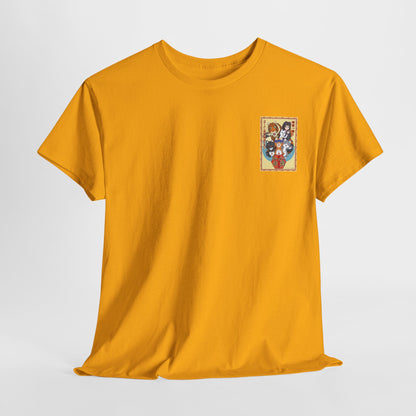 Cute Red Cat Ramen Unisex Heavy Cotton Tee - Ideal for Fans and Casual Wear