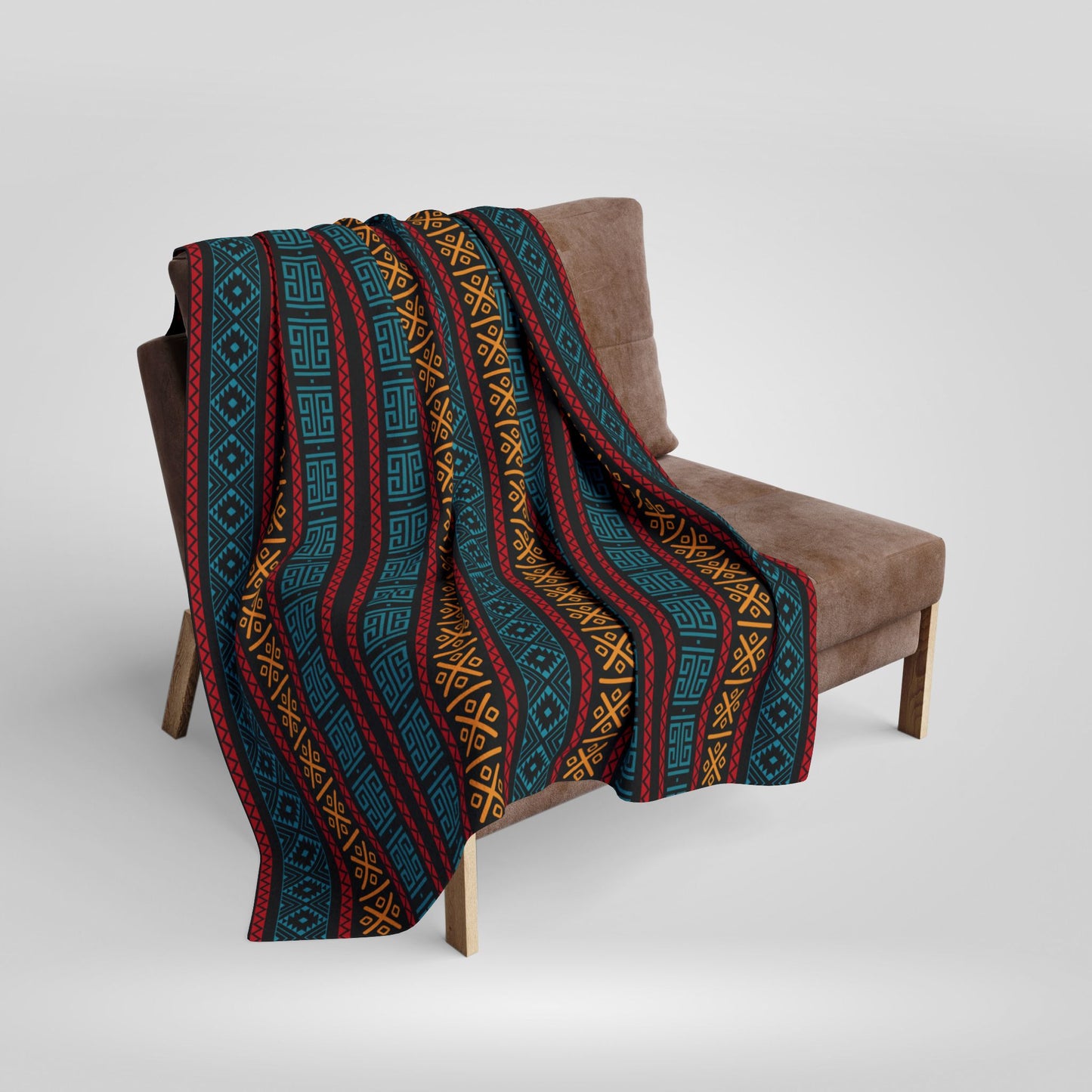 Colorful Aztec Tribal Fleece Blanket - Vibrant Tribal Pattern, Perfect for Home Decor and Gifting
