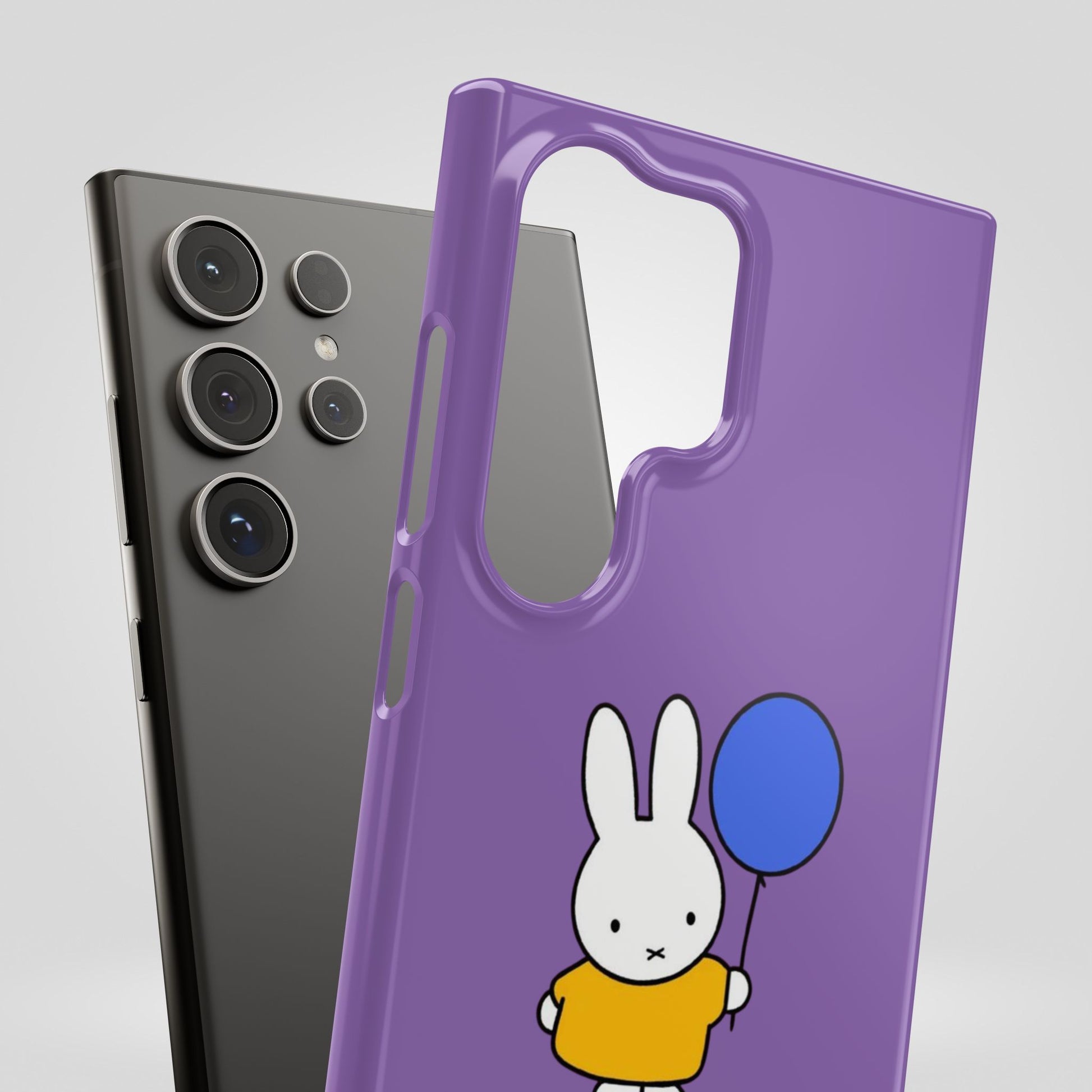 Miffy Phone Case, iPhone, Samsung Snap Case - Cartoon Fun Purple Phone Accessory for Kids and Adults - Roe Creation