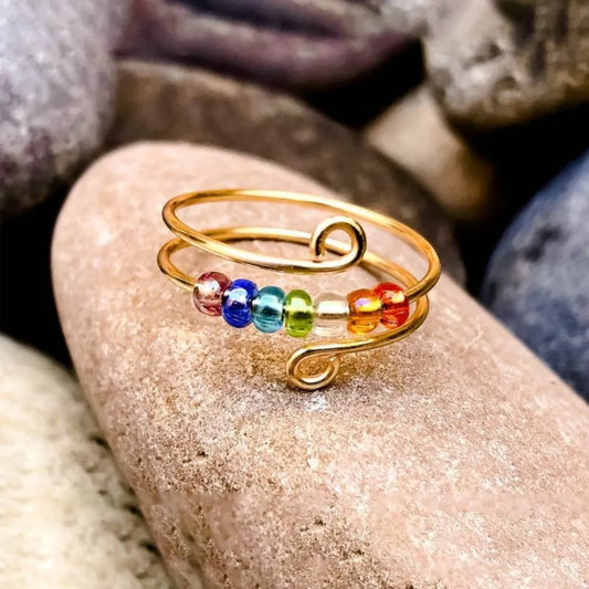 925 Sterling Silver Bead Wrap Ring - Roe Creation