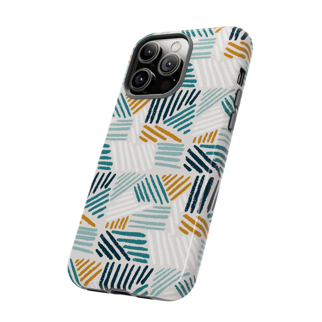 Stylish Tough Phone Case with Geometric Design - Roe Creation