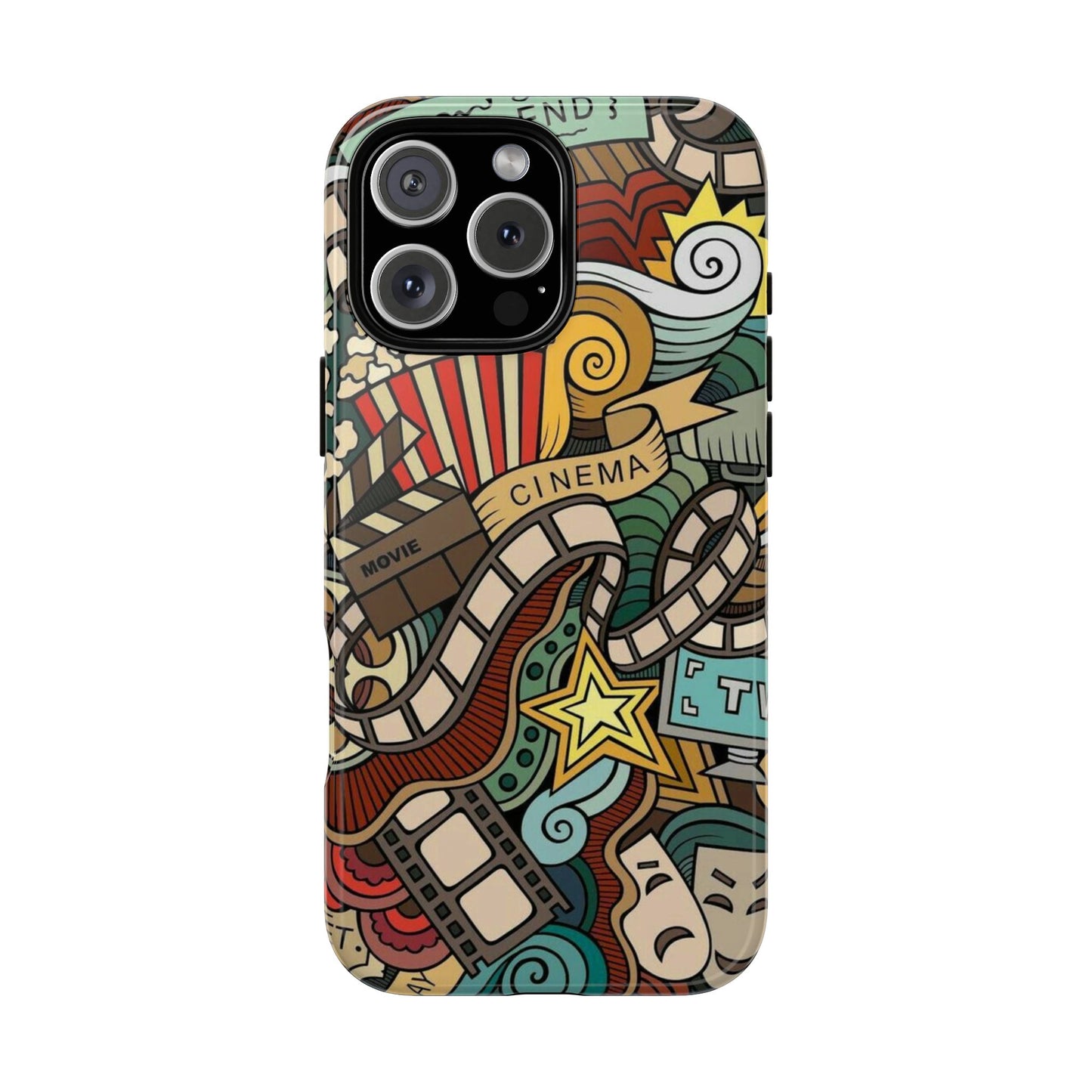 Cinema Vibes Pattern iPhone Case - Tough Cases with Movie & TV Design