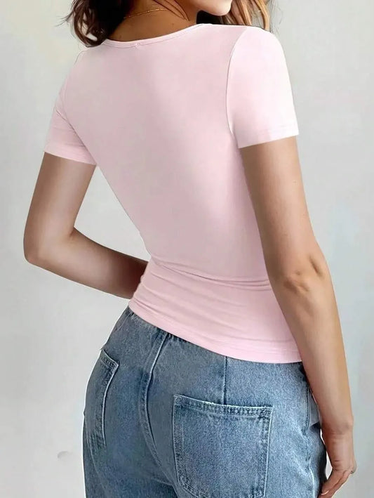 Round Neck Short Sleeve T-Shirt - Roe Creation