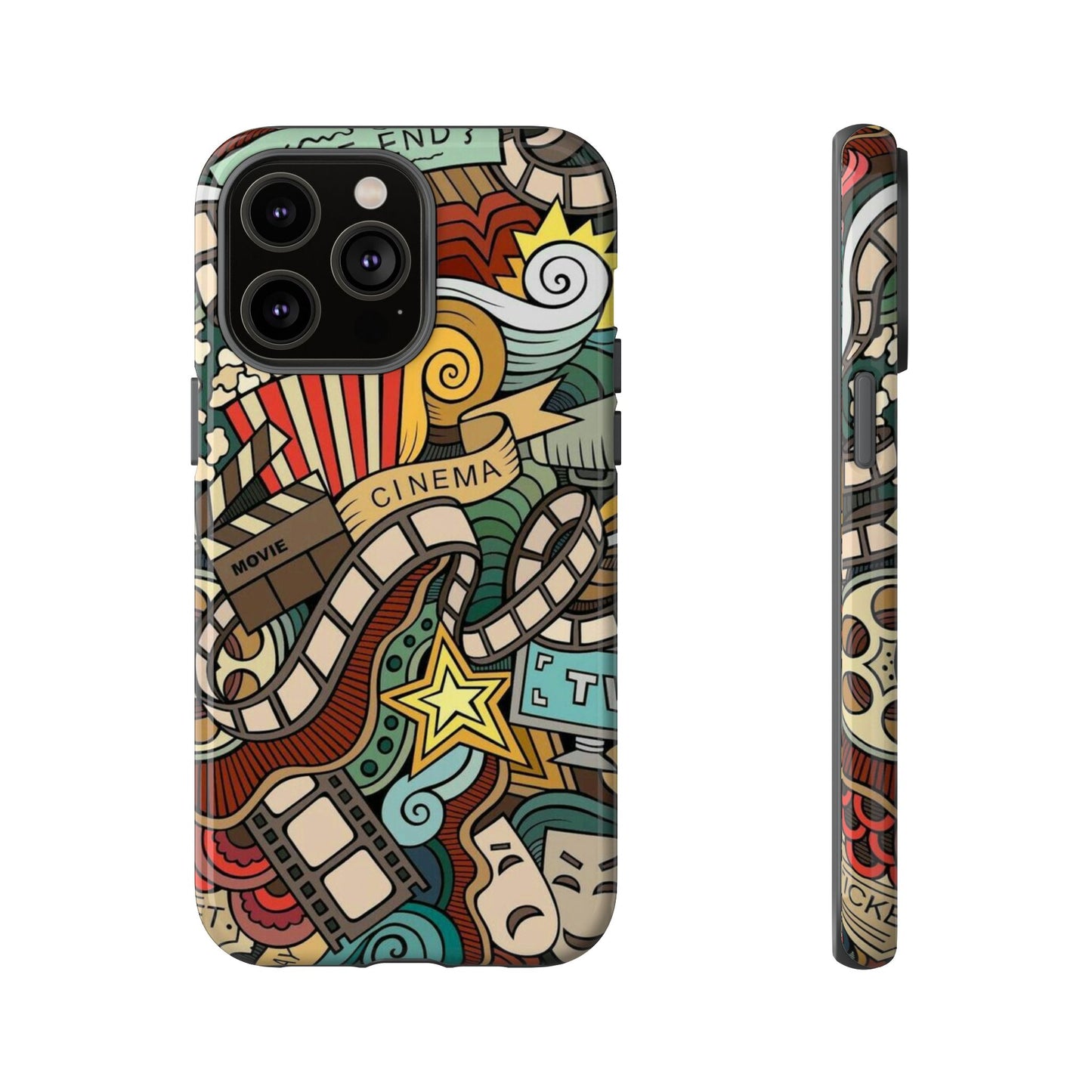 Cinema Vibes Pattern iPhone Case - Tough Cases with Movie & TV Design