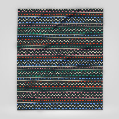 Colorful Boho Patterned Arctic Fleece Blanket for Cozy Living