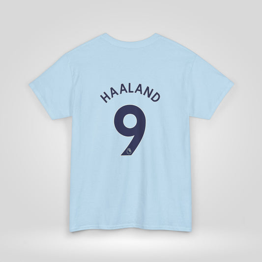 Erling Haaland 9 Unisex Heavy Cotton Tee - For Manchester City Fans.