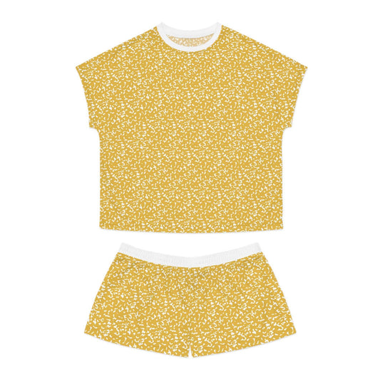 Sunny Floral Women's Short Pajama Set, Cozy Sleepwear, Summer Nights, Gift for.