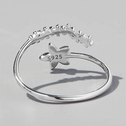925 Sterling Silver Flower Ring - Roe Creation