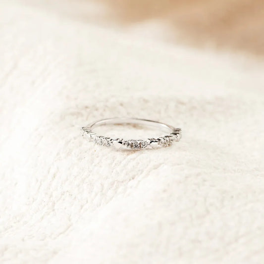 925 Sterling Silver Inlaid Zircon Ring - Roe Creation